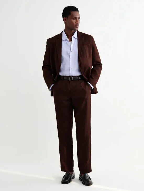 WAX London - Alp Linen Trousers - Col Merlot - BNWT - Picture 7 of 16